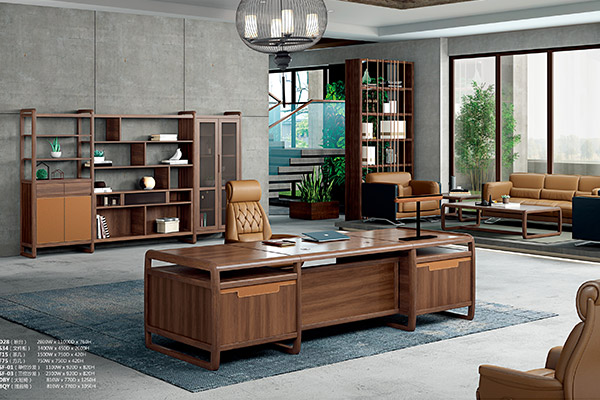 新中式老板辦公桌全實木老板班臺-雅致