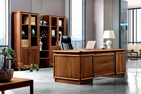 迪歐實木新品老板總裁大班臺-旭日東升